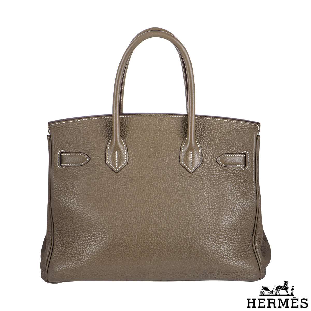 Hermes Birkin 30 cm Etoupe Togo Leather Handbag | Rich Diamonds